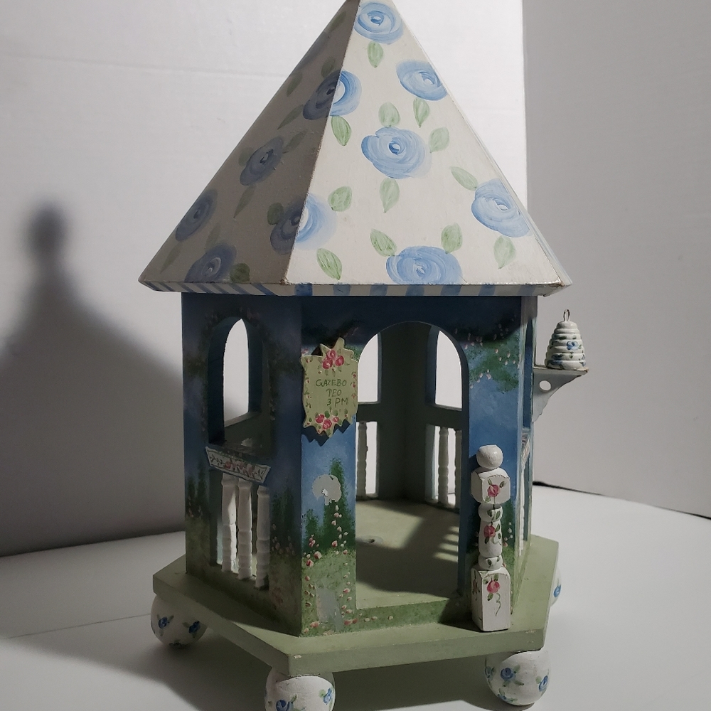 Gazebo , miniature wood  garden decor